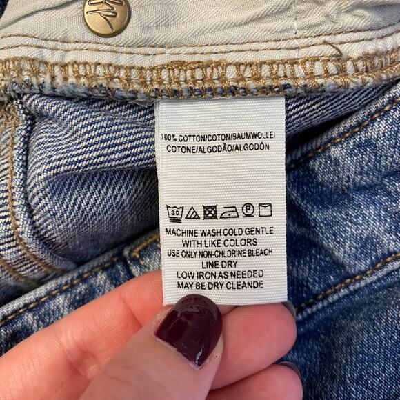 Free People Zipper‎ Front Denim Mini Skirt Womens Size 24 Blue Festival - Picture 6 of 7